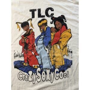 Adult Unisex Size 3X White Graphic TLC Shirt With Measurements